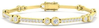 9ct Yellow Gold Round Brilliant Cut Lab-Grown Diamond Bracel SB2543 (LG-YG) 9