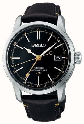 Seiko Presage Craftsmanship – Urushi GMT (40.2mm) Black Dial / Black Leather Strap SPB447J1