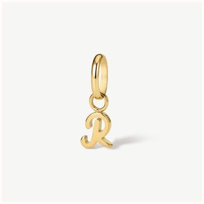 D.LOUISE Gold Tone Mini Italic Initial Charm - R CH-39-18