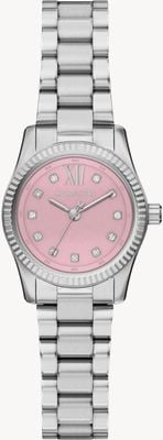 Michael Kors Lexington Petite Crystal (26mm) Pink Dial / Stainless Steel Bracelet MK4996