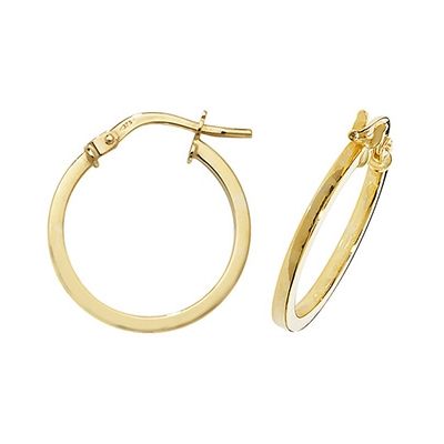 Treasure House ER1007-15 9k Yellow Gold Hoop Earrings 15 mm Jewellery