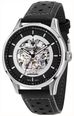 Maserati SORPASSO 42MM Automatic Leather Strap Skeleton Stainless Steel Mens R8821124004