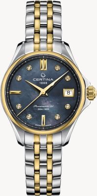 Certina DS Action Lady Powermatic 80 (34.5mm) Black Mother-of-Pearl Dial / Two-Tone Stainless Steel Bracelet C0322072212600