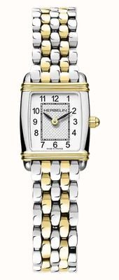 Herbelin Art Déco Tonneau Quartz (17.8mm) White Dial / Two-Tone Stainless Steel Bracelet 17438BT22