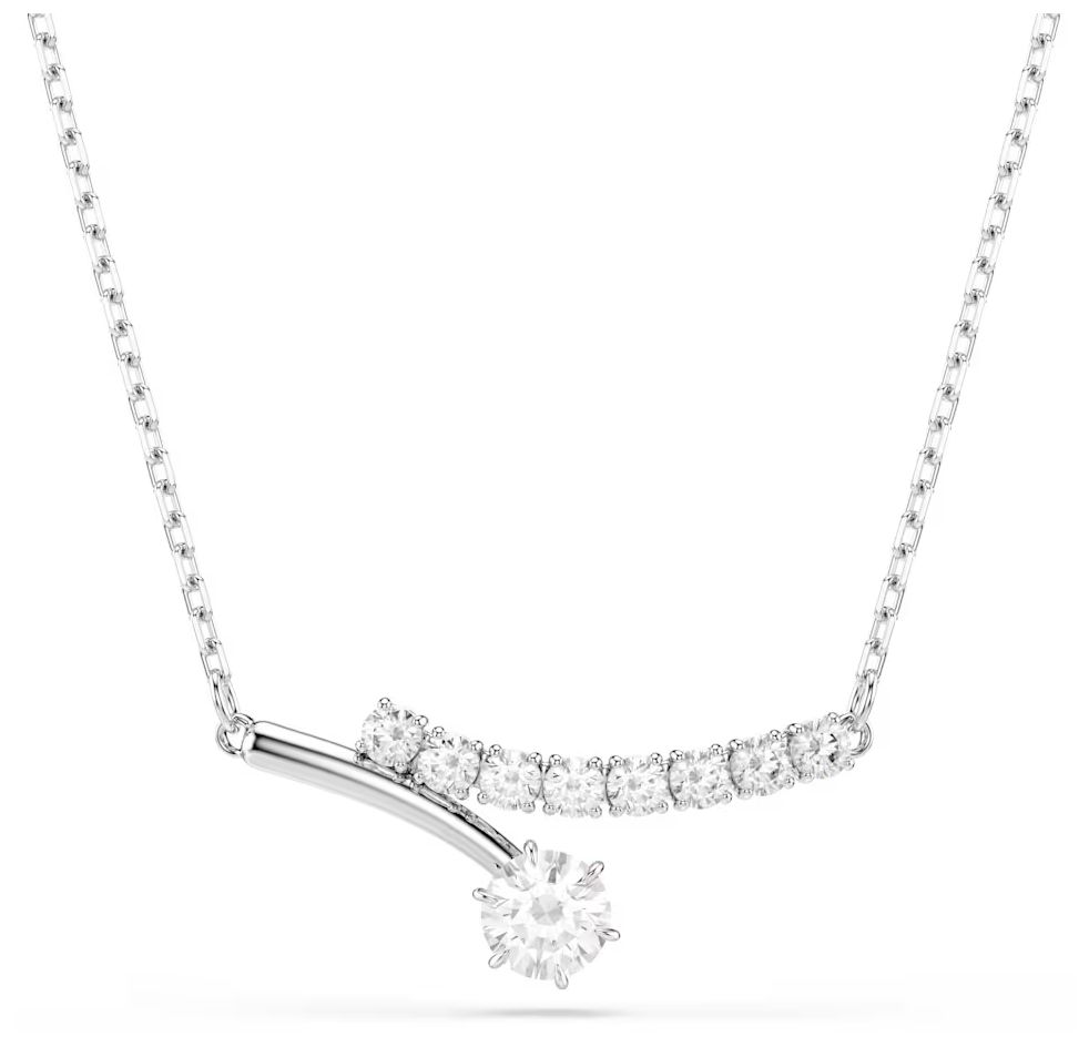 Swarovski 5753568 Matrix necklace, Round cut, White, Rhodium Jewellery