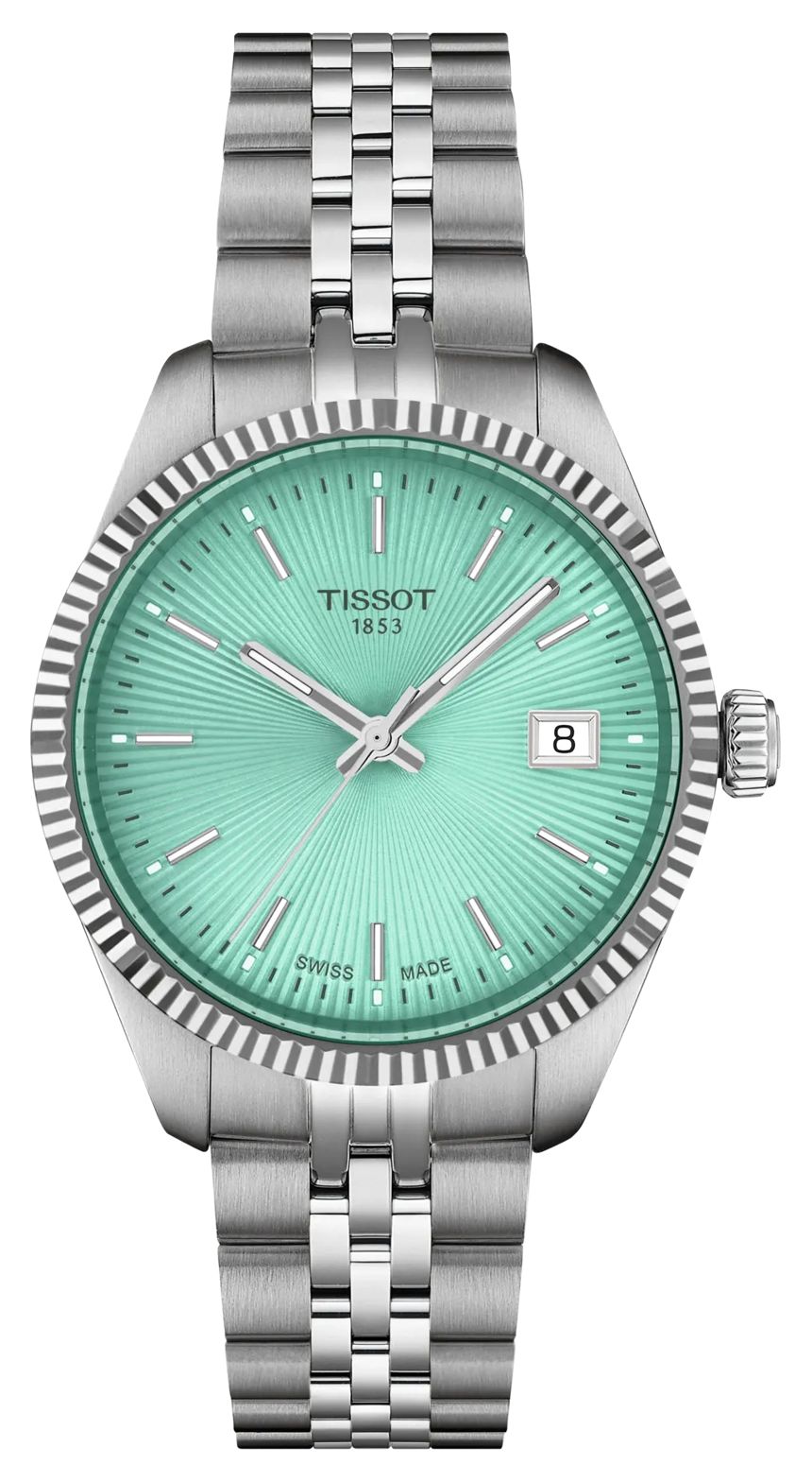 Tissot T1562101109100 Ballade Quartz (34mm) Green Guilloch Watch