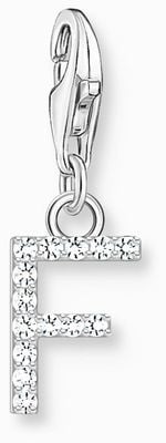Thomas Sabo Charm Pendant Letter F With White Stones Sterling Silver 1946-051-14
