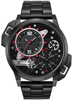 STORM Dualaton Slate Red (47mm) Black Dial / Black Stainless Steel Bracelet 47539/SL/R