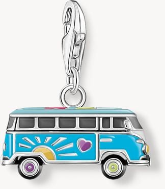 Thomas Sabo Silver Charm pendant Volskswagen Blue Hippie Bus 2210-664-7