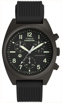 Timex Expedition Capstone Chronograph (41mm) Black Dial / Black Silicone Strap TW2Y61000