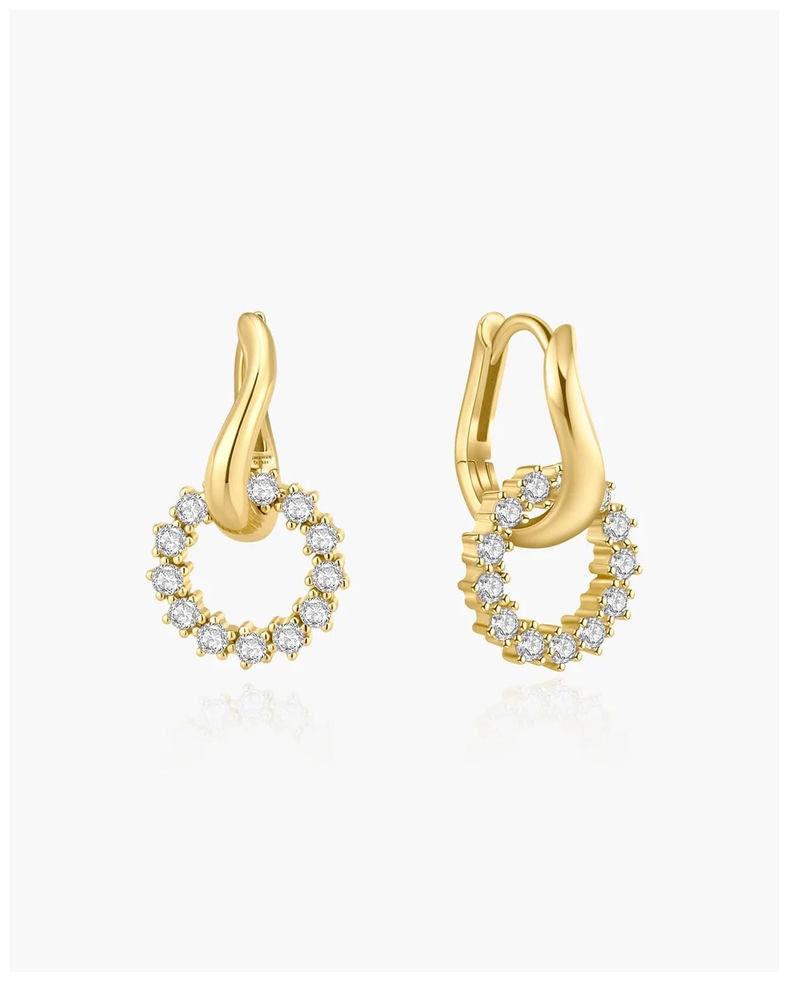 Ania Haie E079-12G Gold PavÃ© Interlocked Huggie Hoop Jewellery