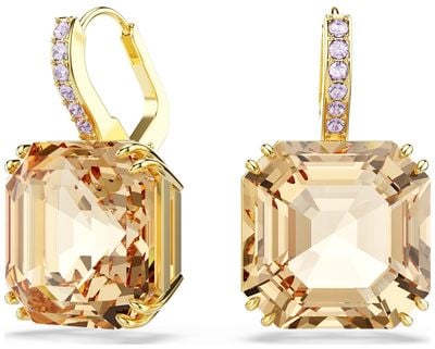 Swarovski Millenia Drop Earrings Mixed Cuts, Caramel, Gold-tone Plated 5725744