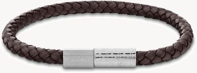 Calvin Klein INDUSTRIAL FACETS Brown Leather Bracelet 35100089