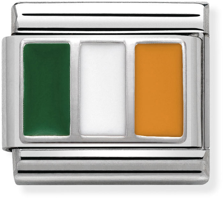 Nomination Classic Ireland Flag Enamel Sterling Silver & Steel Charm 330207/06