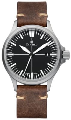 Damasko DS30 Three-Hand Automatic (39mm) Black Dial / Vintage Mocha Leather Strap Watch DS30 VINTAGE MOCHA LEATHER