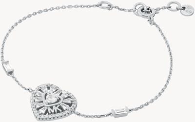 Michael Kors KORS LOVE Sterling Silver Cubic Zirconia Heart Bracelet MKC1690CZ040