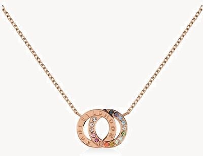 Radley Jewellery Sterling Silver 18ct Rose Gold Double Hoop Necklace RYJ2138