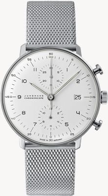 Junghans Max Bill Chronoscope | Steel Mesh Strap | Sapphire Crystal 27/4003.46
