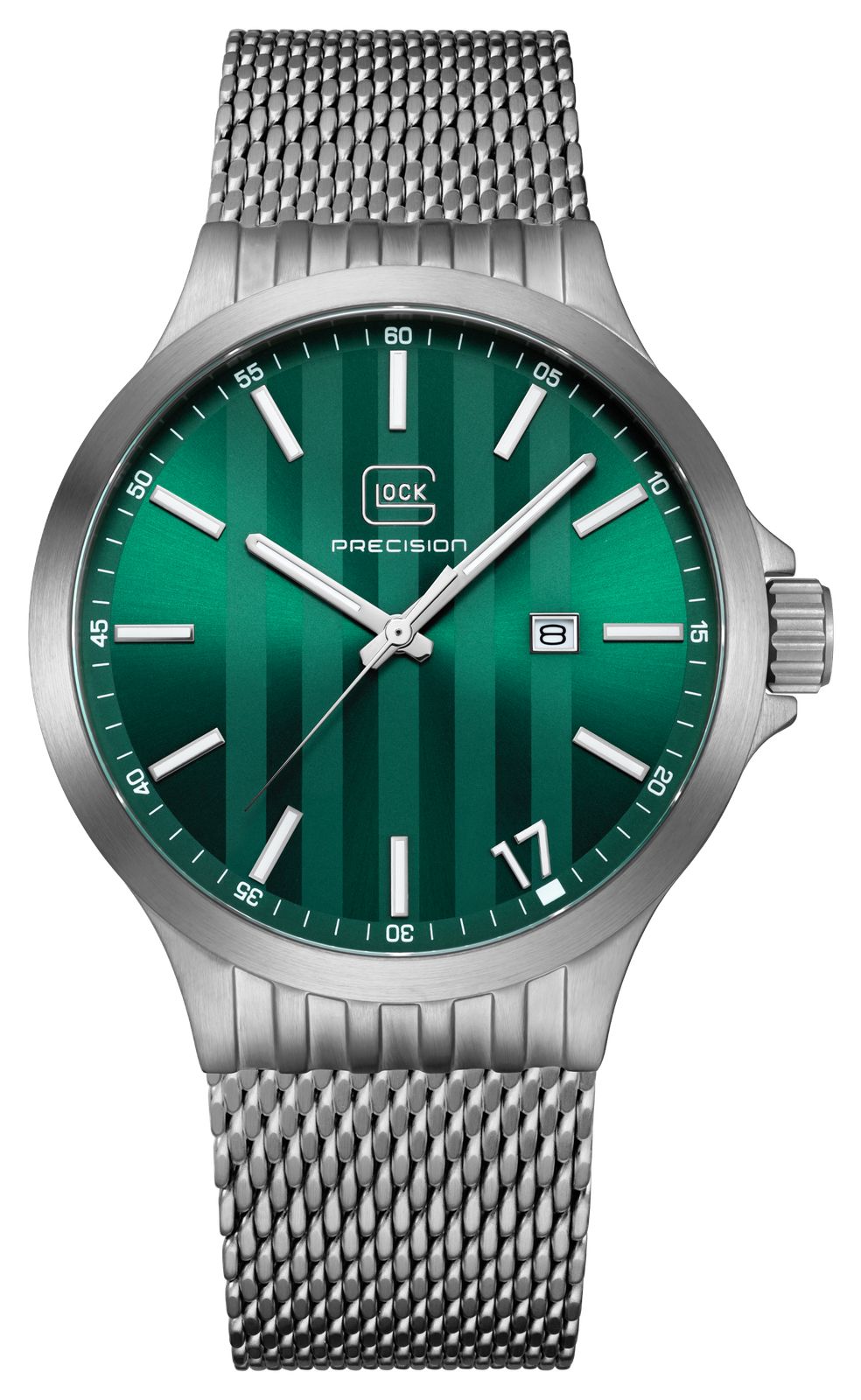 GLOCK Precision GW-12-3-24 Date Quartz (44mm) Green Striped Watch