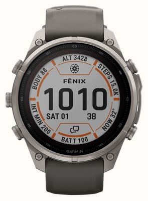 Garmin Fenix 9 Pro InReach Solar 47mm Premium GPS Smartwatch - Titanium With Pebble Grey Silicone Watch 010-04338-01