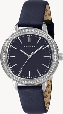 Radley Berry Lane Crystal-Set (36mm) Ink-Blue Printed Dial / Ink-Blue Leather Strap RY21847