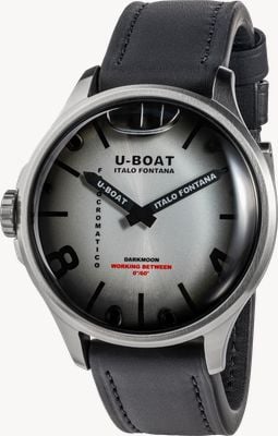 U-Boat Darkmoon Kama SS (46.5mm) Photochromic Grey-Purple Soleil Dial / Black Calfskin Leather Strap Watch 3338