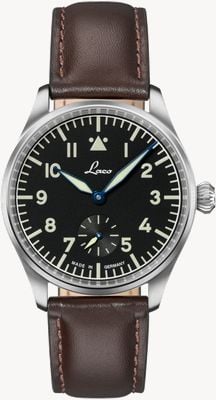 Laco Ulm 39 (39mm) Black Dial / Brown Leather Strap 862172