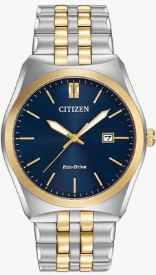 Citizen Men's Corso Eco-Drive Stainless-steel Gold IP Blue Dial Watch BM7334-58L