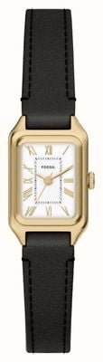 Fossil Raquel Mini Three-Hand Quartz (18mm) White Dial / Black Leather Strap ES5470