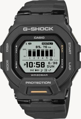 Casio G-Shock G-Squad GBD-200 Series (45.9mm) MIP Positive Display / Black Resin Band Watch GBD-200-1A1ER