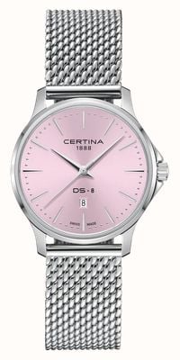 Certina DS-8 Lady (31mm) Pink Dial / Stainless Steel Milanese Mesh Bracelet C0450101133100