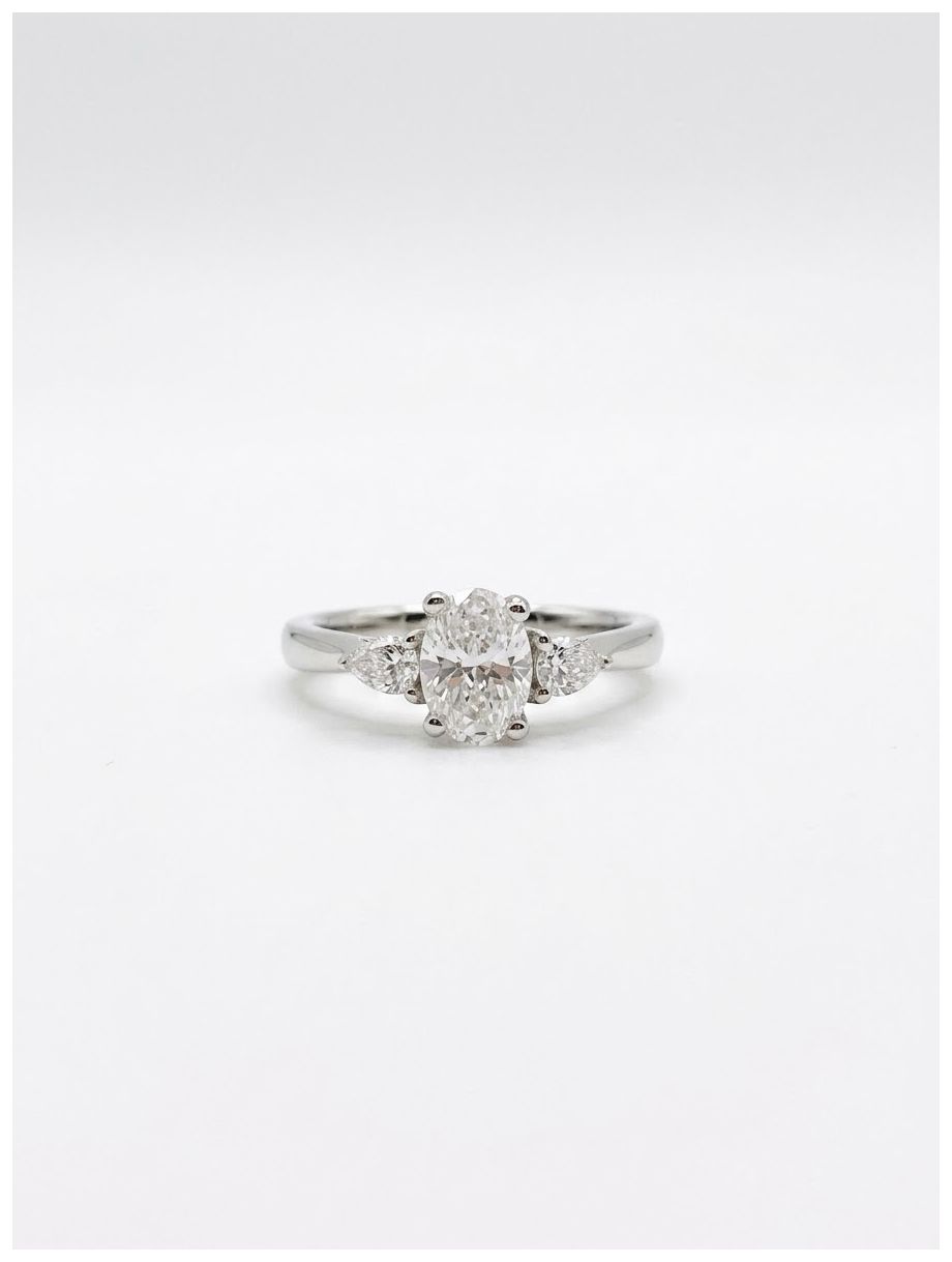 James Moore & Co J14664 0.72ct Oval & Pear Natural Diamond Jewellery