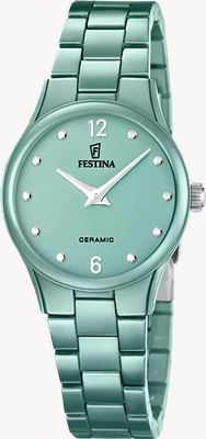 Festina Ceramic Quartz (30.5mm) Green Dial / Green Ceramic Bracelet F20751/3