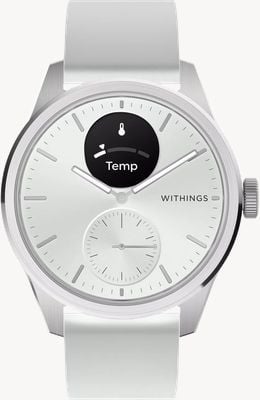 Withings ScanWatch 2 - Hybrid Smartwatch with ECG (42mm) White Hybrid Dial / Grey Silicone HWA10-MODEL 5-ALL-INT