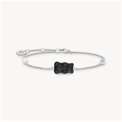 Thomas Sabo Silver Bracelet With Black Goldbears, Freshwater Pearl & Zir A2151-052-11-L19V