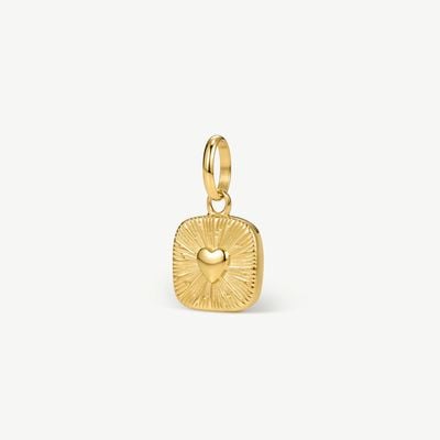 D.LOUISE Gold Tone Mini Heart Talisman Charm CH-50