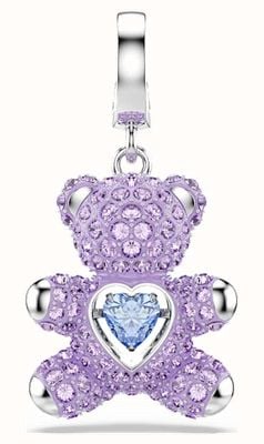 Swarovski Idyllia Charm Mixed Cuts, Teddy, Purple, Rhodium Plated 5745610