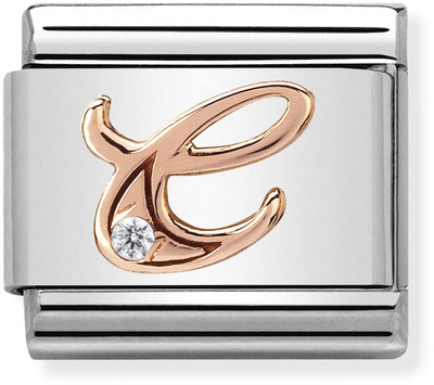 Nomination Classic Letter C 9ct Rose Gold & Steel Charm 430310/03