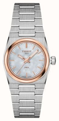 Tissot Women's PRX (25mm) White Mother-of-Pearl Dial / Stainless Steel Bracelet T1370102111100