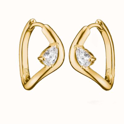 Thomas Sabo Hoop Earrings With White Zirconia In Teardrop Shape CR763-M01-14