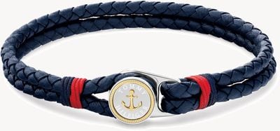 Tommy Hilfiger Nautical Double Layered Blue Leather Bracelet 2790691