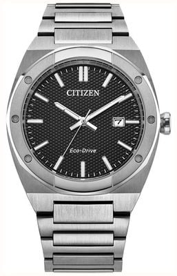 Citizen Eco-Drive Sport (40mm) Textured Black Dial / Stainless Steel Bracelet BM7660-54E