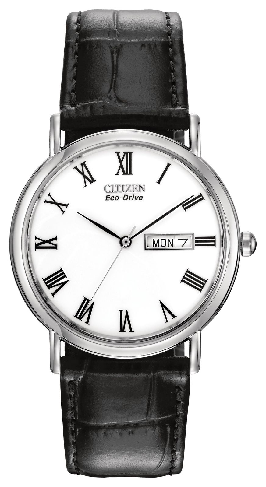 Citizen BM8240-11A Men's White Dial Leather Strap Eco-Drive Watch