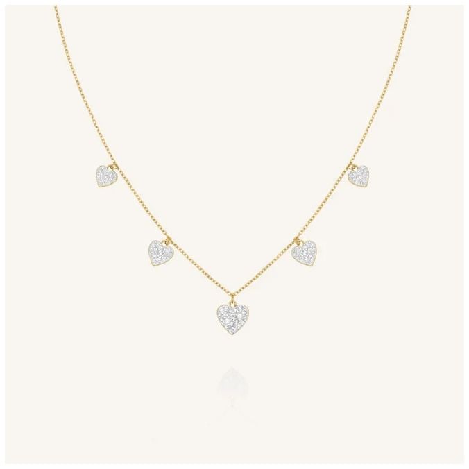 Rosefield Jewellery JNMHG-J1274 Multi Hearts Necklace Gold