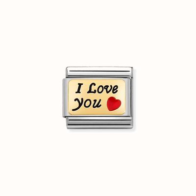 Nomination Composable Classic PLATES Steel Enamel And 18k Gold I Love You 030284/55