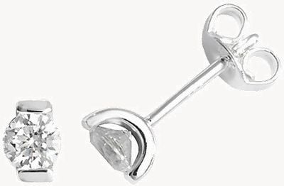STERLING SILVER ROUND CZ STUD EARRINGS G51025