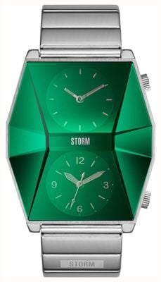 STORM ZAREX Dual-Dial Quartz (40.5mm) Lazer Green Dial / Stainless Steel Bracelet 47561/GN