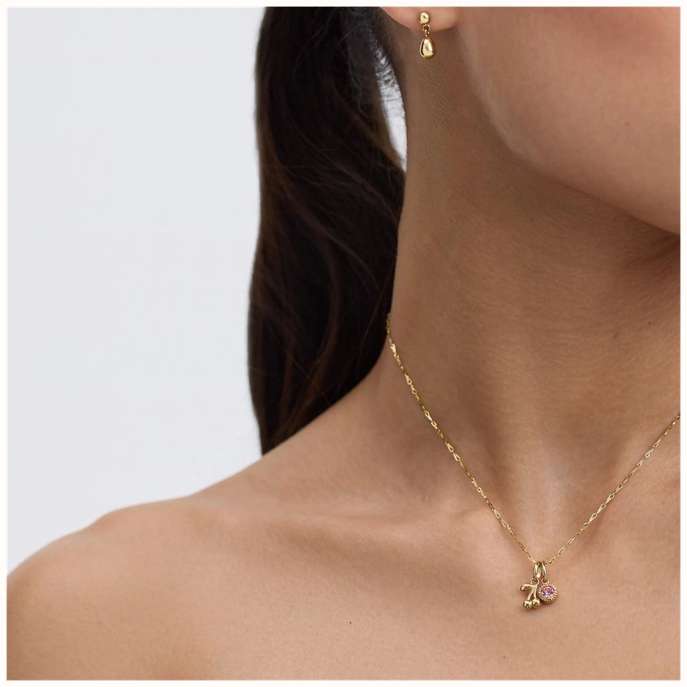 D.LOUISE Gold Plated Cherries Charm Pendent CH -105 - alternate view 2