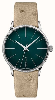 Junghans Meister Automatic Damen Green Sunray Brushed Dial Diamond Set 27/3240.00