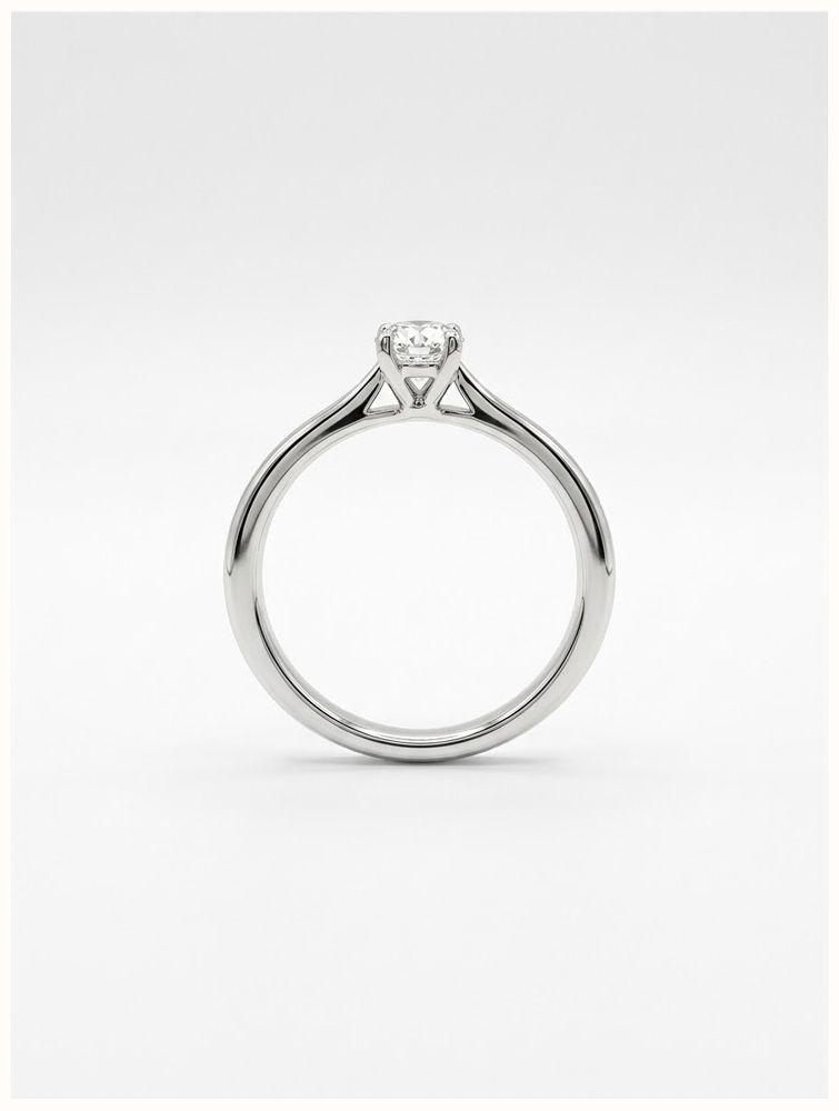 0.23ct Round Brilliant Natural Diamond Platinum Solitaire Ring J86863 - alternate view 3